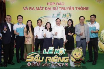 Họp báo và ra mắt Đại sứ truyền thông Lễ hội sầu riêng Đắk Lắk năm 2026 tại thành phố Hà Nội